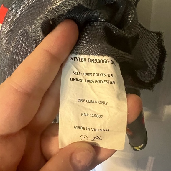 Small lush brand floral wrap grey gray dress lined colorful v neck sleeve - Picture 8 of 10